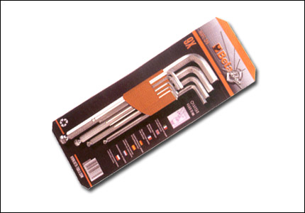 Set of 9 hexagonal Allen L-wrenches with ball head