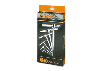 Set of 6 hexagonal Allen T-wrenches, sliding