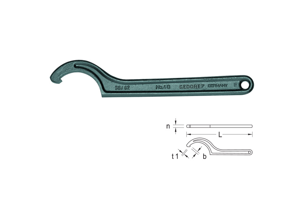 Hook spanner with lug