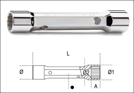 Poligonal double ended socket wrench