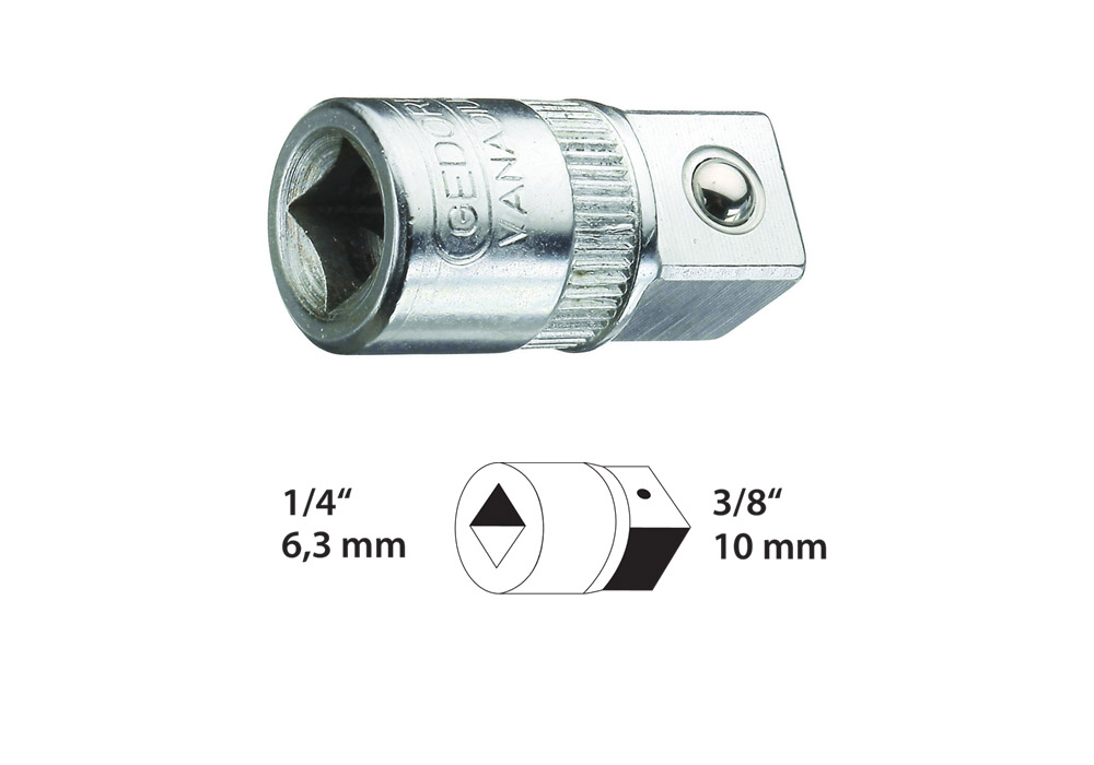 Converter from 1/4 F to 3/8 M