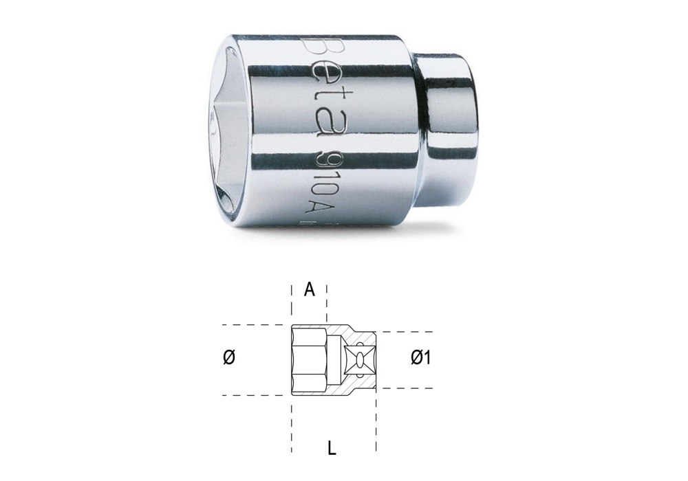 Hexagonal socket wrench 3/8