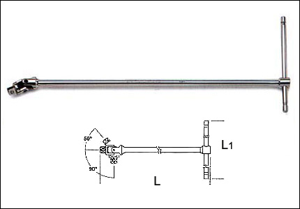 T wrench 3/8, swivelling and sliding