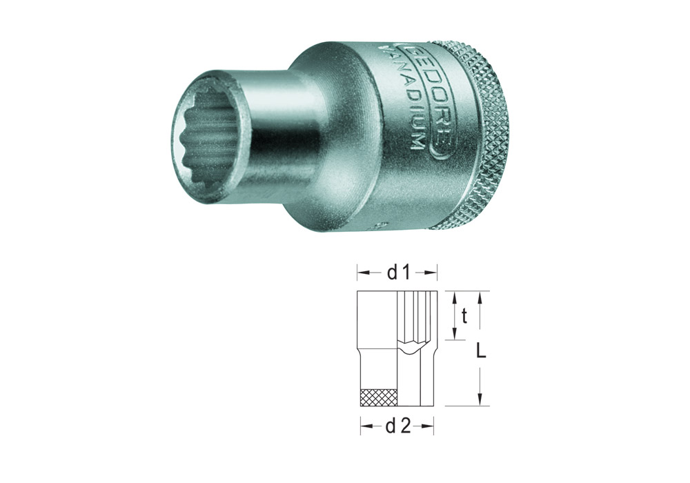 Polygonal socket wrench 1/2