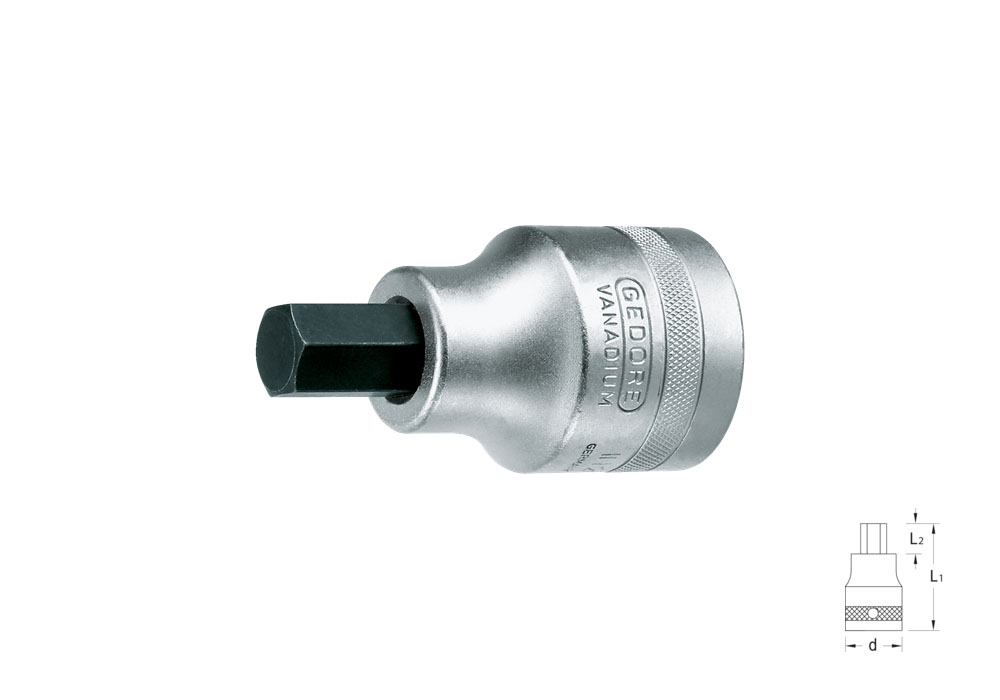 Screwdriver socket 1 for hexagonal Allen screws