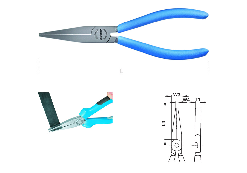 Long flat nose pliers