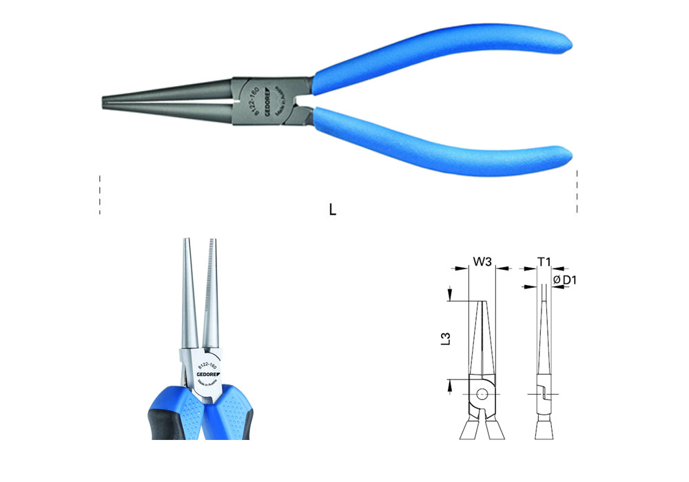 Long round nose pliers