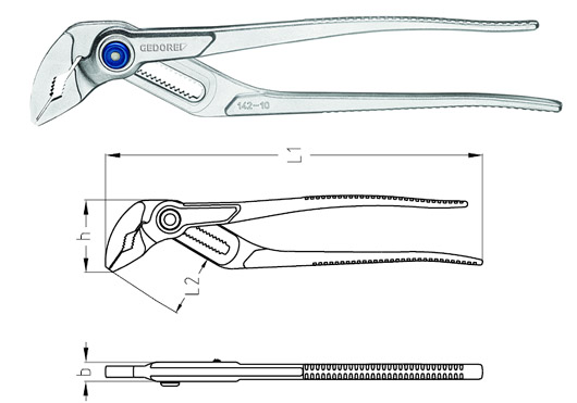 Pinza regolabile a pulsante