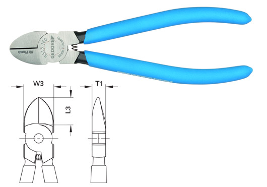 Side cutter for plastics