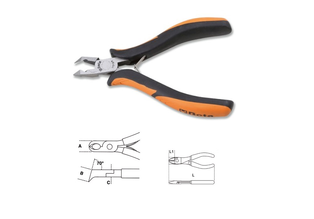 Oblique cutter for electronics