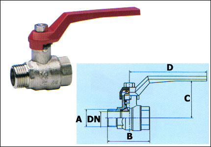 Full bore ball valve male-female