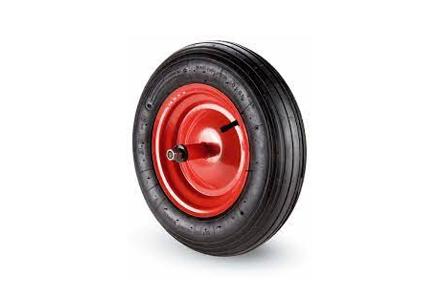 Pneumatic wheel for wheelbarrows