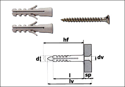 Screw anchors for light fixing