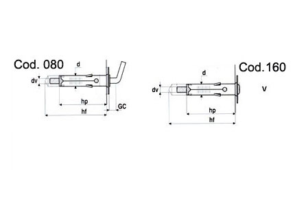 Nylon screw anchors with metallic accessories, light fixing