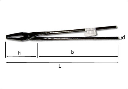 Tenaglia da forgia con becchi piatti e chiusura a punta