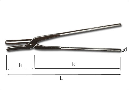 Tenaglia da forgia con becchi ad incavo