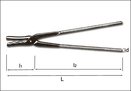 Tenaglia da forgia con becchi scanalati e ondulati