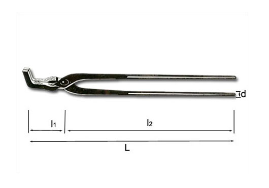 Tenaglia da forgia con becchi piatti piegati
