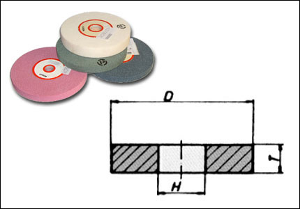 Straight wheel with vetrified bond, grey corundum