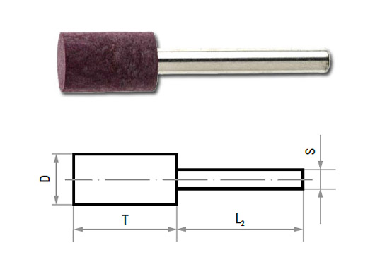 Rubber bonded wheel P2ZY, shaft mm 3