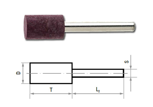 Mola cilindrica P2ZY a legante elastico, gambo mm 6