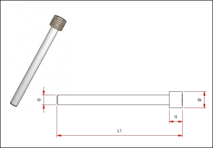 Cylindrical wheel with diamond, shaft mm 6