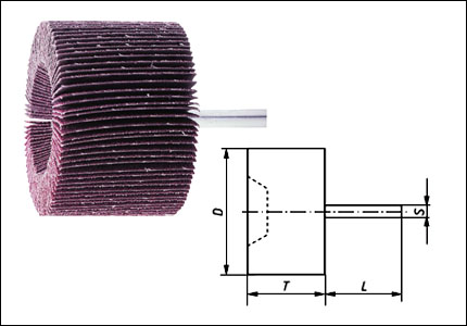 Laminar wheel SFT with shaft and flaring