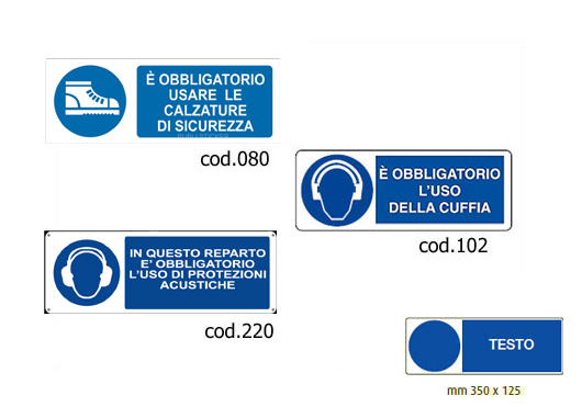 Cartelli di obbligo rettangolari, 2