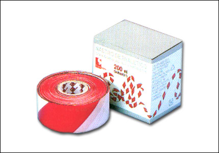 Red/white polyethylene tape for warnings