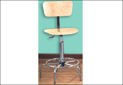Rotating stool with back