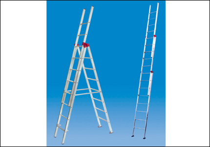 Sliding stepladder with 3 elements