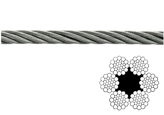 Fune in acciaio a 216 fili per apparecchi di sollevamento