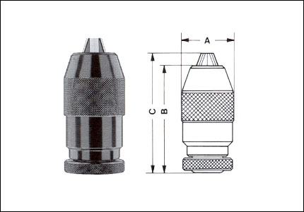 Keyless chuck, industrial series, threaded coupling