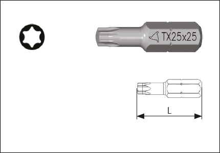 Inserto per avvitatori 1/4 per viti TX