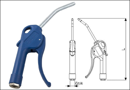 Pistola per soffiaggio a canna piegata mm 6, blu