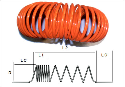 Spirale elastica in PA 6.10 con codoli