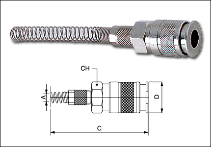 Compression socket with spring