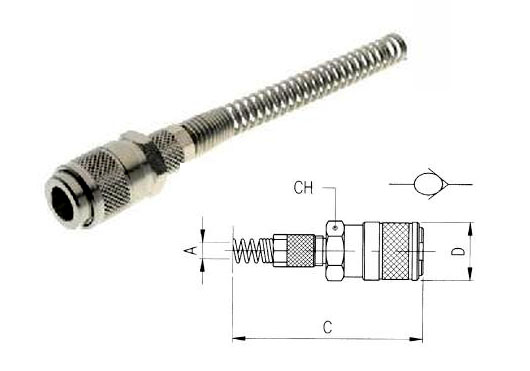 Compression socket with spring