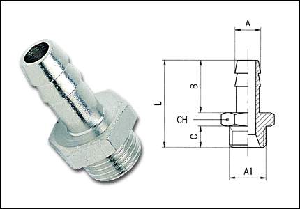 Parallel male hose adapter 