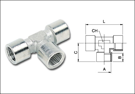 Raccordo a T femmina