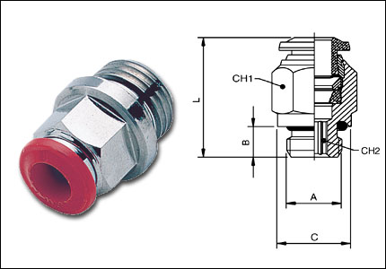 Raccordo dritto maschio cilindrico