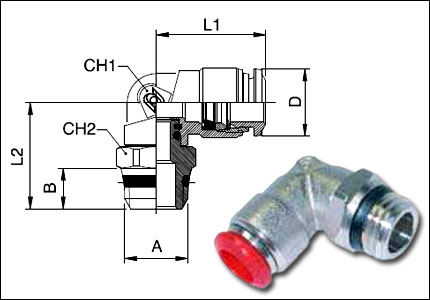 Swivel elbow taper male adaptor