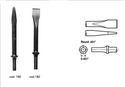 Scalpello per martelli pneumatici