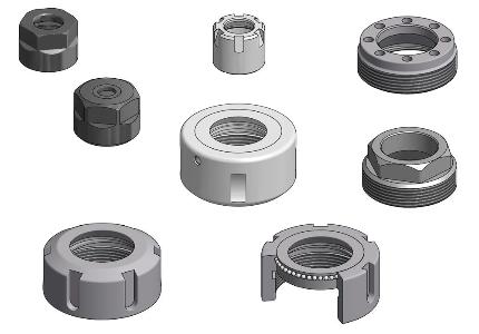 Clamping nuts for tools collets
