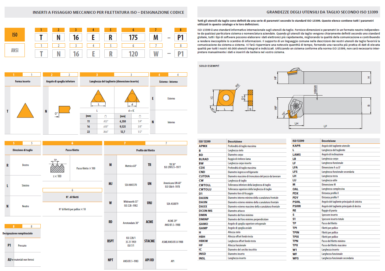 norms Insert TN 60° PP EXT for external right threading 60°