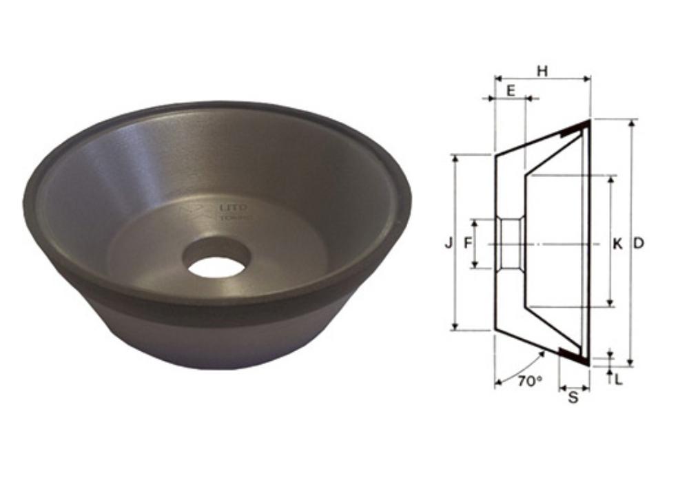 Mola diamantata a tazza conica